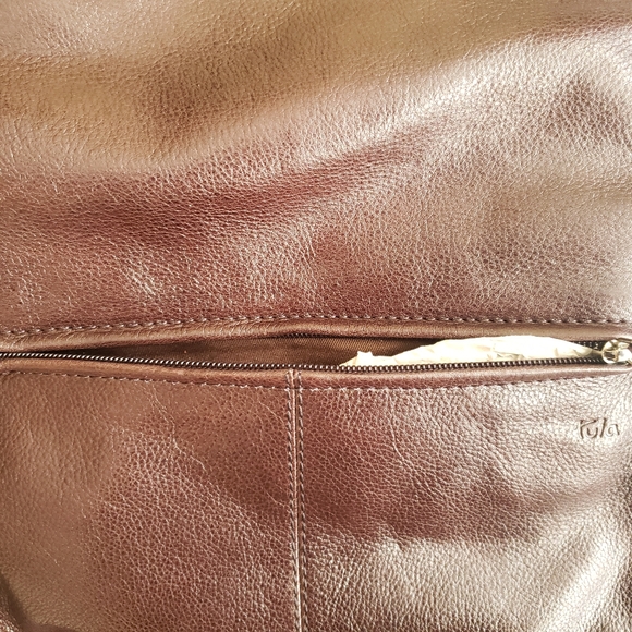 Tula Brown Leather Shoulder Crossbody Bag Purse - Picture 12 of 12